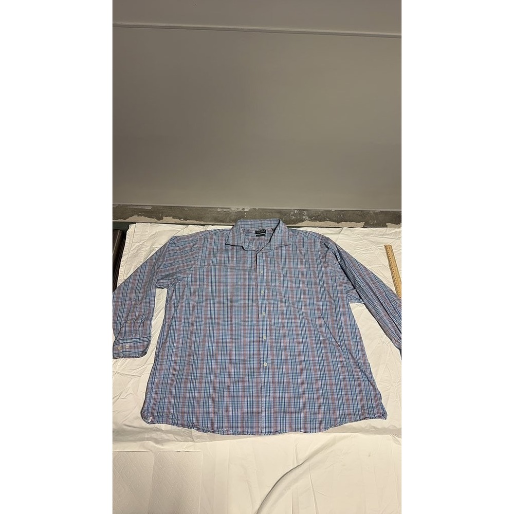Lauren Ralph Lauren Mens Plaid Button Down Shirt Blue Red L Performance Stretch